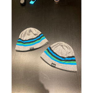 Ripzone Mens Gray Blue Striped Beanie One Size